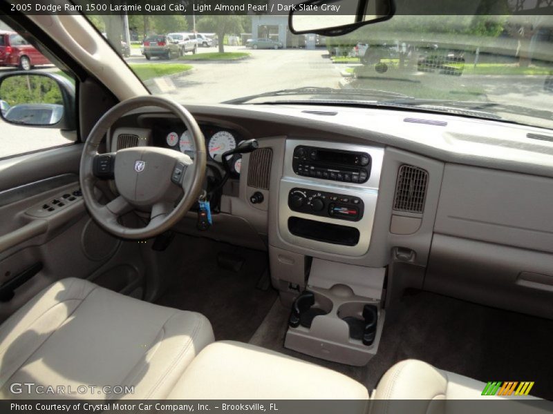 Light Almond Pearl / Dark Slate Gray 2005 Dodge Ram 1500 Laramie Quad Cab