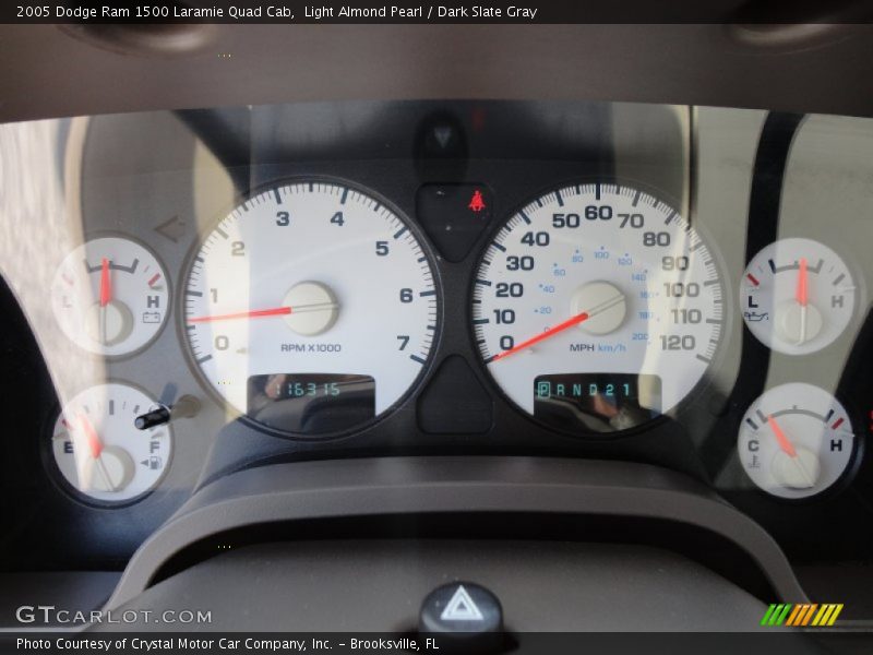 Light Almond Pearl / Dark Slate Gray 2005 Dodge Ram 1500 Laramie Quad Cab