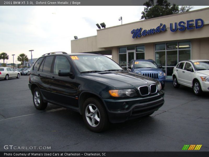 Oxford Green Metallic / Beige 2001 BMW X5 3.0i