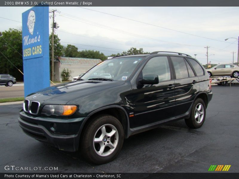 Oxford Green Metallic / Beige 2001 BMW X5 3.0i