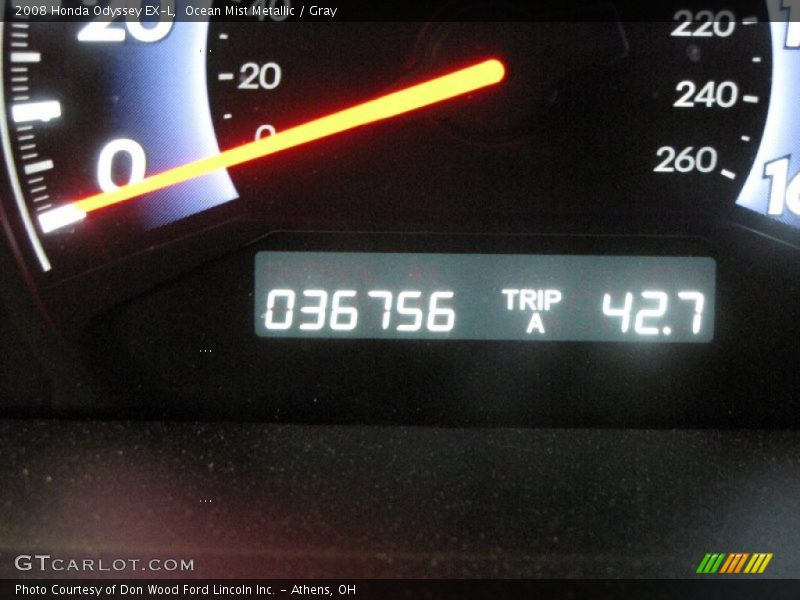 Ocean Mist Metallic / Gray 2008 Honda Odyssey EX-L