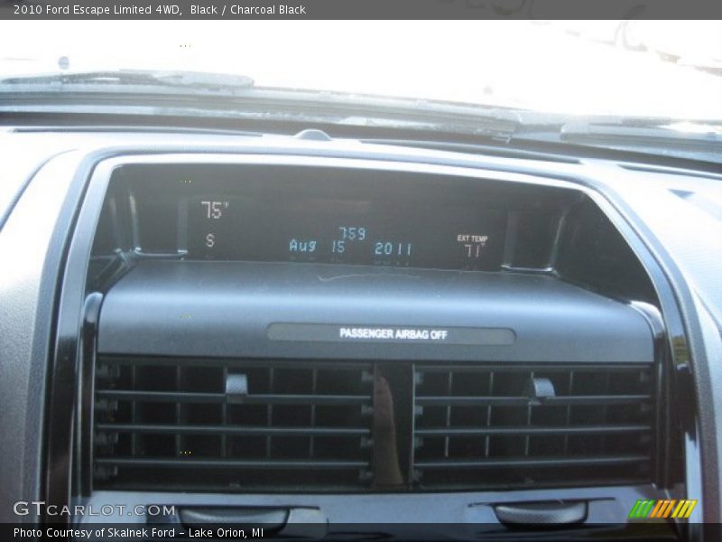 Black / Charcoal Black 2010 Ford Escape Limited 4WD