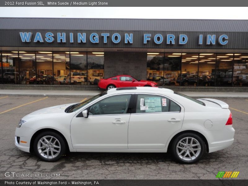 White Suede / Medium Light Stone 2012 Ford Fusion SEL