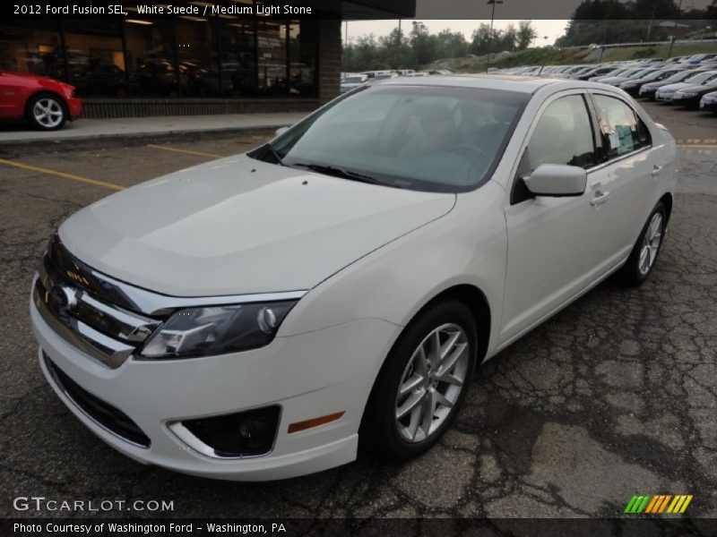 White Suede / Medium Light Stone 2012 Ford Fusion SEL