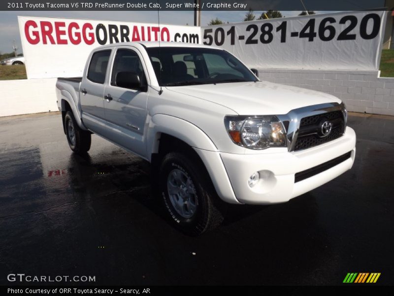Super White / Graphite Gray 2011 Toyota Tacoma V6 TRD PreRunner Double Cab
