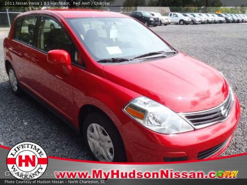 Red Alert / Charcoal 2011 Nissan Versa 1.8 S Hatchback