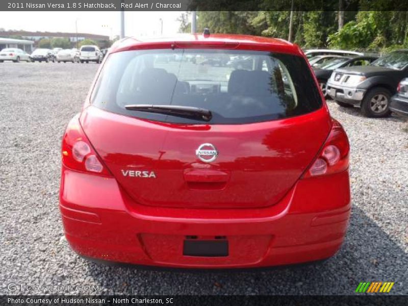 Red Alert / Charcoal 2011 Nissan Versa 1.8 S Hatchback