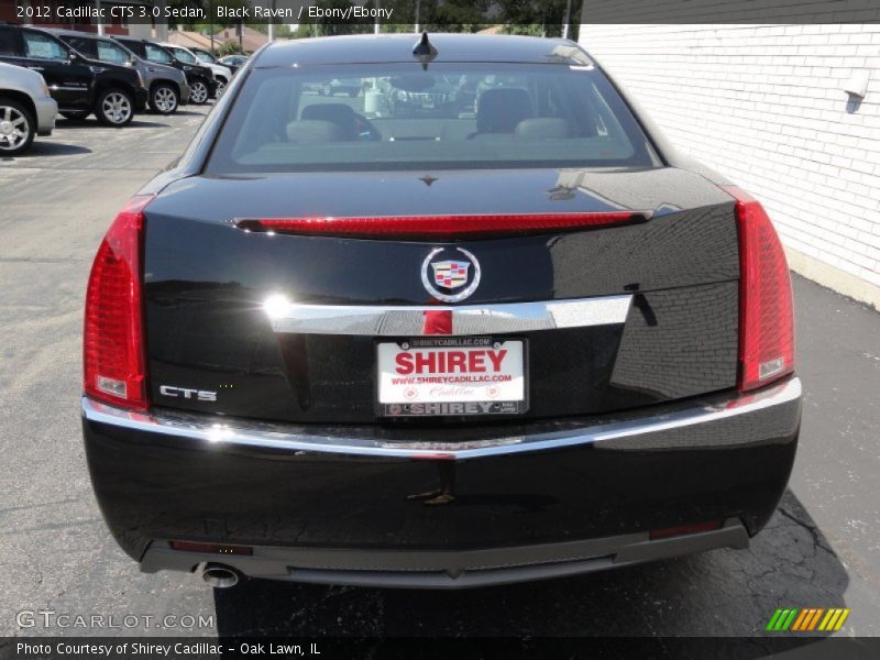 Black Raven / Ebony/Ebony 2012 Cadillac CTS 3.0 Sedan