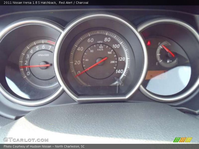 Red Alert / Charcoal 2011 Nissan Versa 1.8 S Hatchback