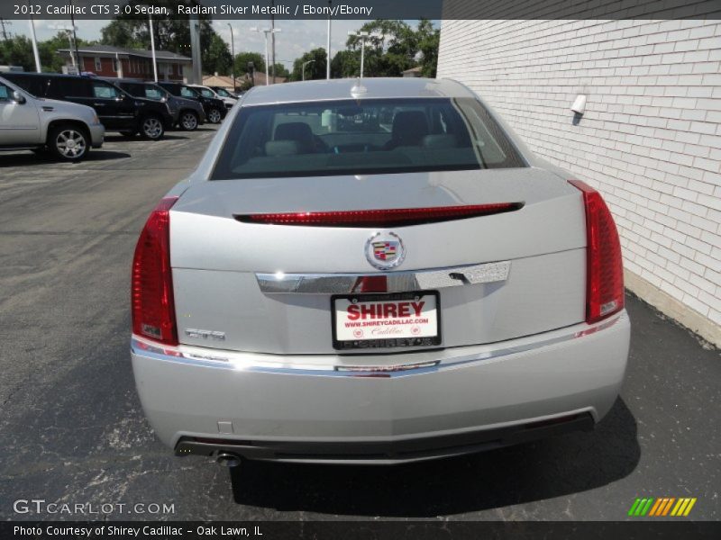 Radiant Silver Metallic / Ebony/Ebony 2012 Cadillac CTS 3.0 Sedan