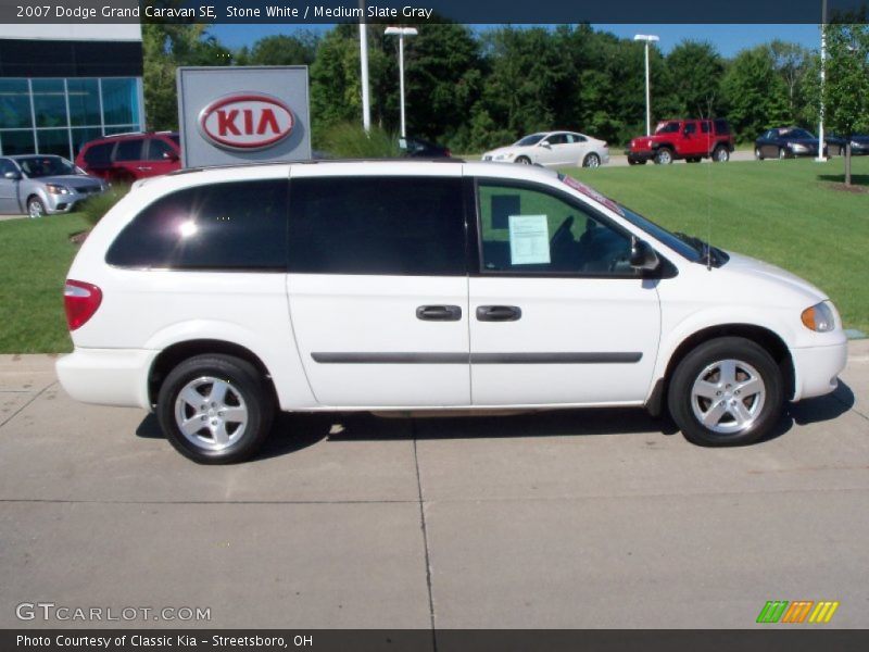 Stone White / Medium Slate Gray 2007 Dodge Grand Caravan SE