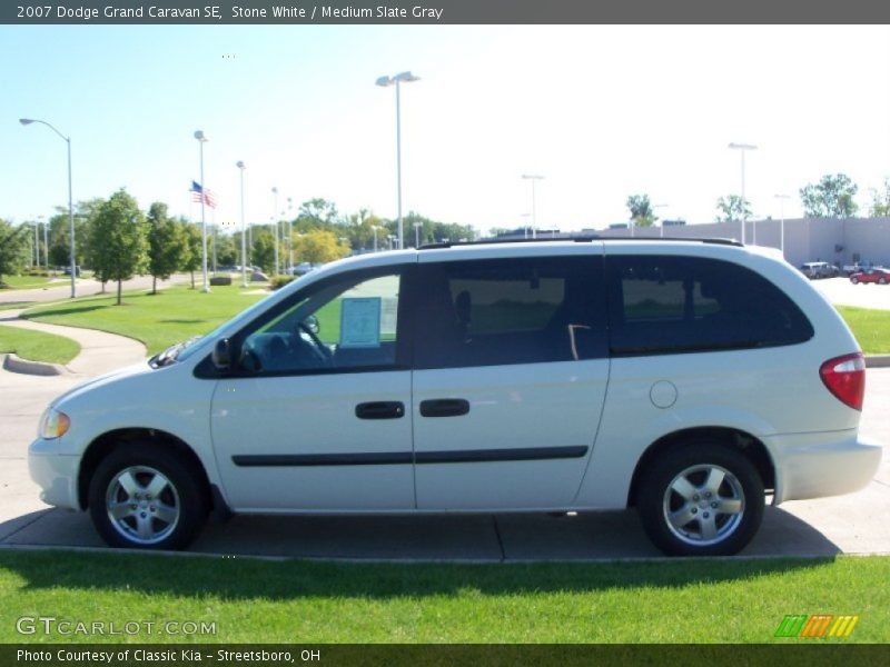 Stone White / Medium Slate Gray 2007 Dodge Grand Caravan SE