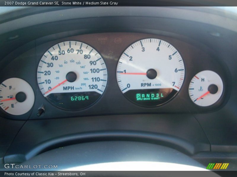 Stone White / Medium Slate Gray 2007 Dodge Grand Caravan SE