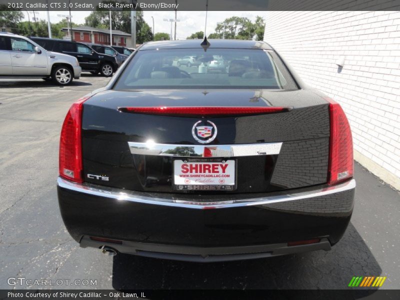 Black Raven / Ebony/Ebony 2012 Cadillac CTS 3.0 Sedan