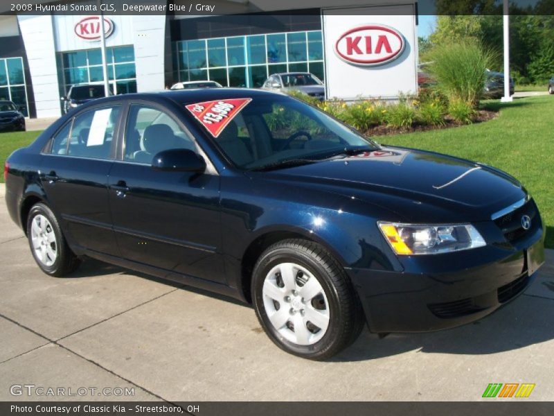 Deepwater Blue / Gray 2008 Hyundai Sonata GLS