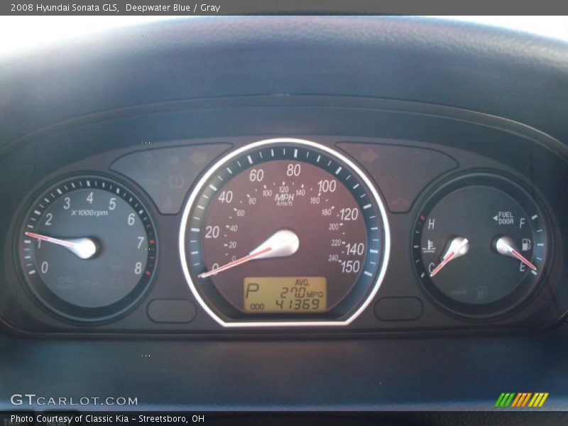 Deepwater Blue / Gray 2008 Hyundai Sonata GLS