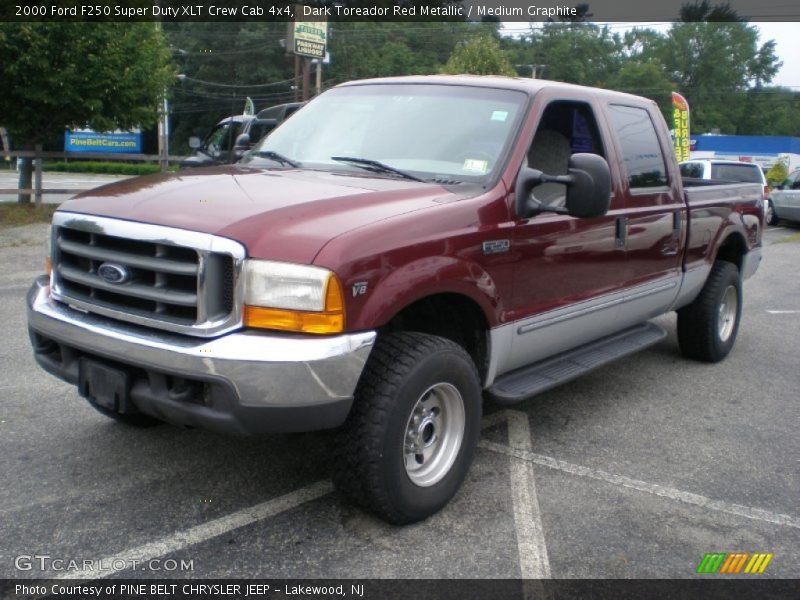 Dark Toreador Red Metallic / Medium Graphite 2000 Ford F250 Super Duty XLT Crew Cab 4x4
