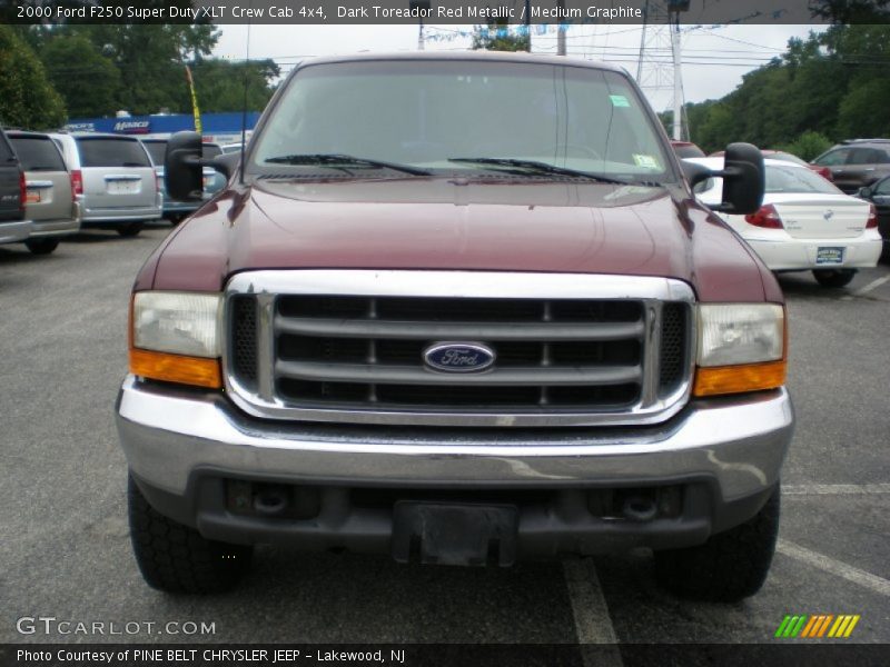 Dark Toreador Red Metallic / Medium Graphite 2000 Ford F250 Super Duty XLT Crew Cab 4x4