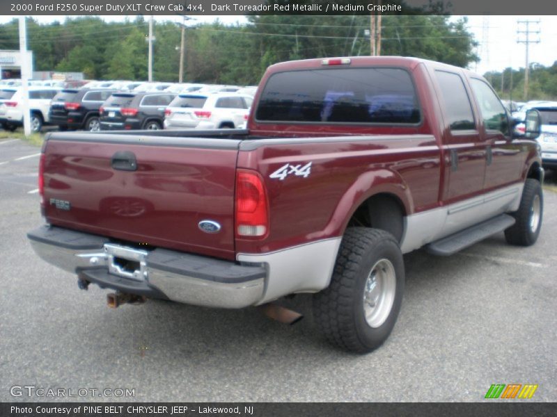 Dark Toreador Red Metallic / Medium Graphite 2000 Ford F250 Super Duty XLT Crew Cab 4x4
