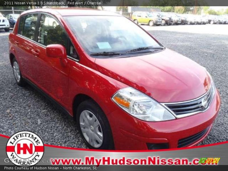 Red Alert / Charcoal 2011 Nissan Versa 1.8 S Hatchback