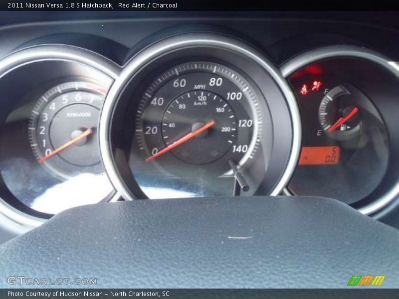 Red Alert / Charcoal 2011 Nissan Versa 1.8 S Hatchback