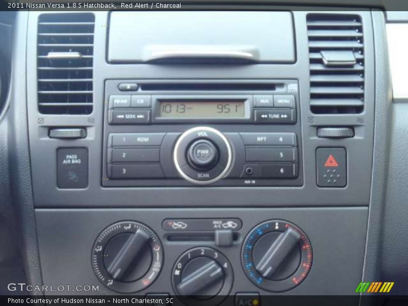 Red Alert / Charcoal 2011 Nissan Versa 1.8 S Hatchback