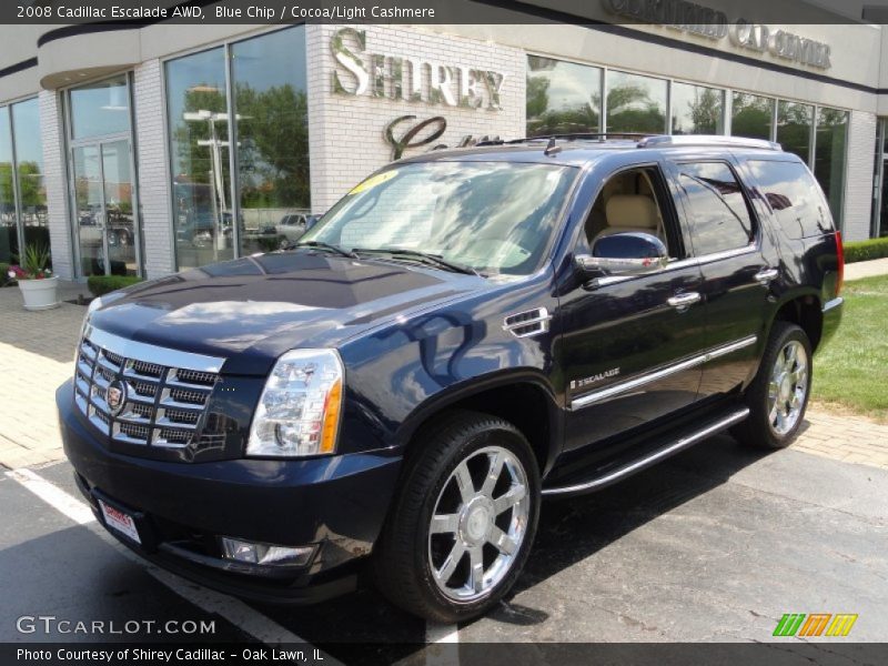 Blue Chip / Cocoa/Light Cashmere 2008 Cadillac Escalade AWD