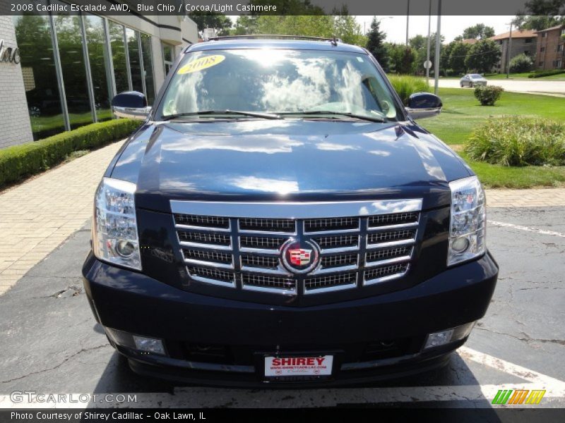 Blue Chip / Cocoa/Light Cashmere 2008 Cadillac Escalade AWD