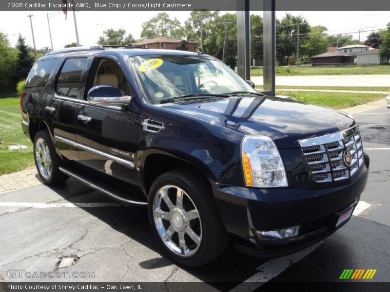 Blue Chip / Cocoa/Light Cashmere 2008 Cadillac Escalade AWD