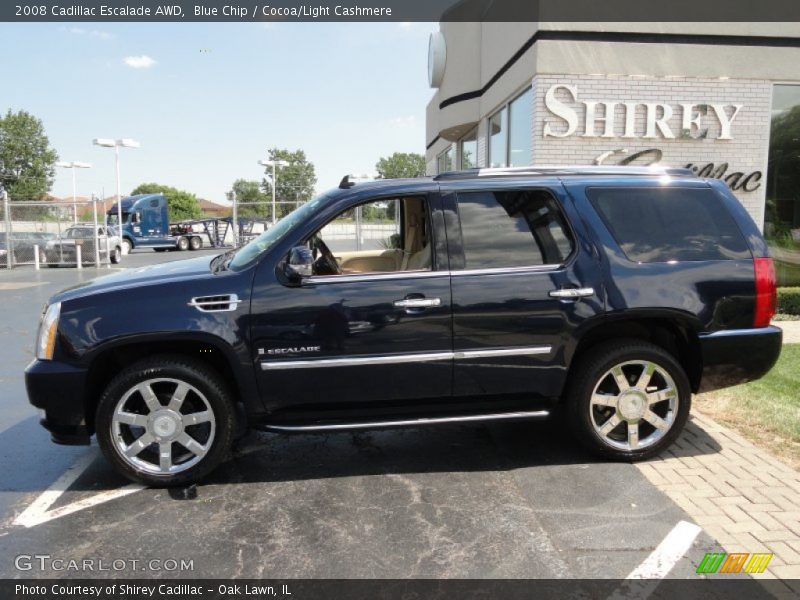 Blue Chip / Cocoa/Light Cashmere 2008 Cadillac Escalade AWD