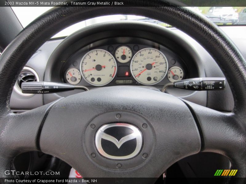 Titanium Gray Metallic / Black 2003 Mazda MX-5 Miata Roadster