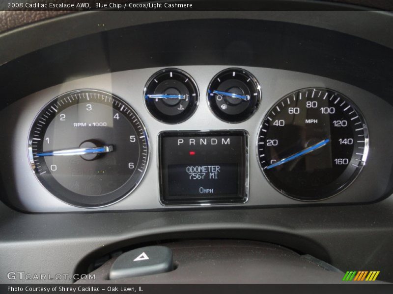 Blue Chip / Cocoa/Light Cashmere 2008 Cadillac Escalade AWD