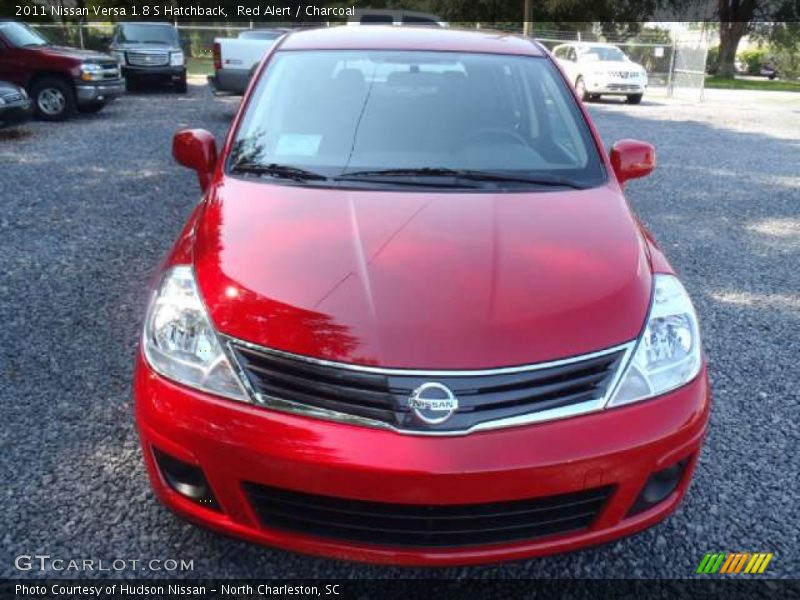 Red Alert / Charcoal 2011 Nissan Versa 1.8 S Hatchback