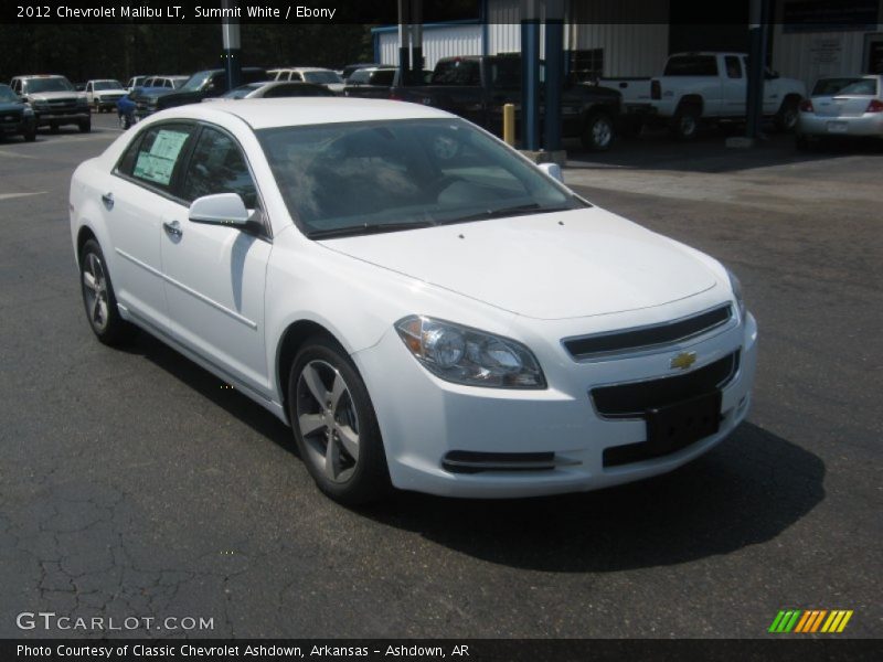 Summit White / Ebony 2012 Chevrolet Malibu LT