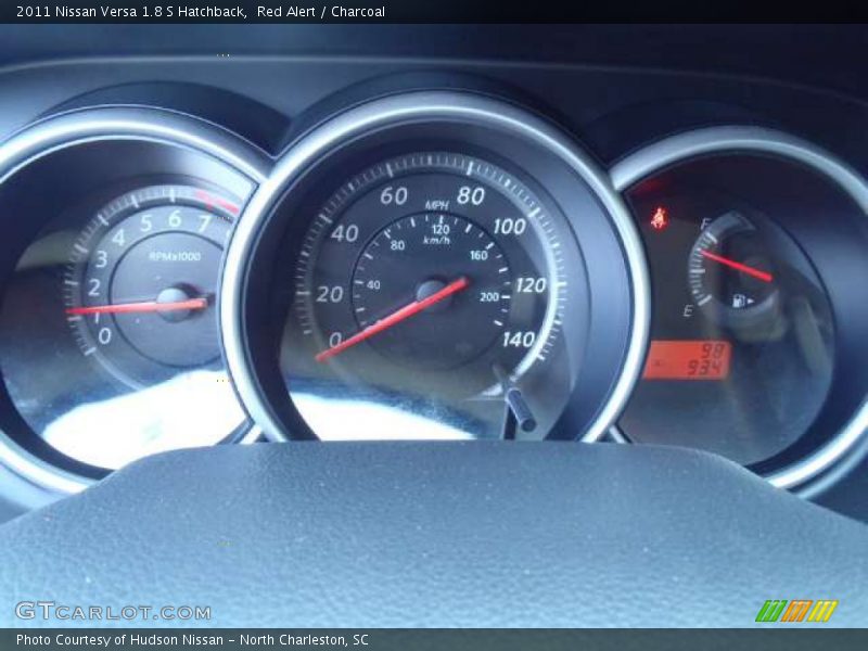 Red Alert / Charcoal 2011 Nissan Versa 1.8 S Hatchback
