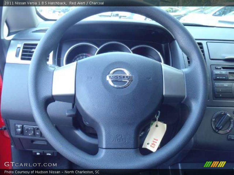 Red Alert / Charcoal 2011 Nissan Versa 1.8 S Hatchback