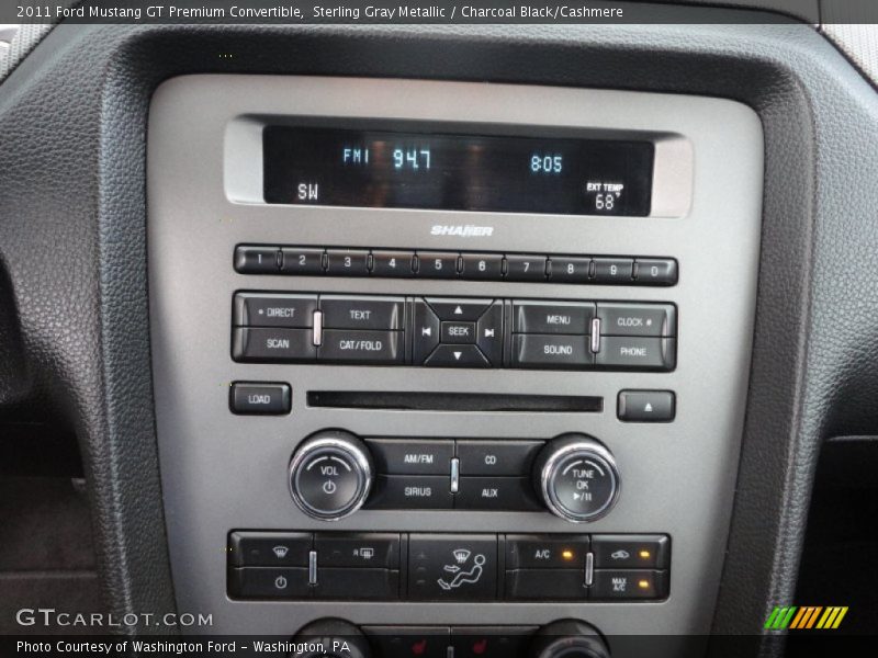 Controls of 2011 Mustang GT Premium Convertible