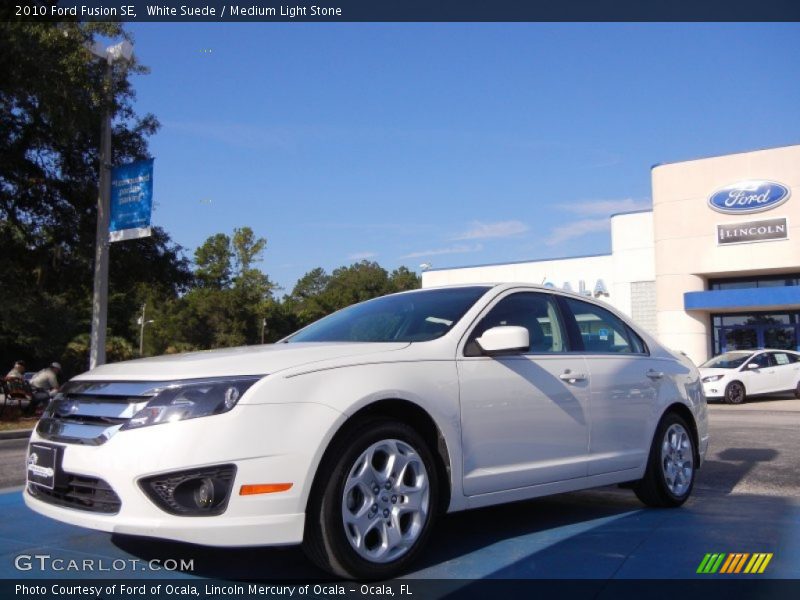 White Suede / Medium Light Stone 2010 Ford Fusion SE
