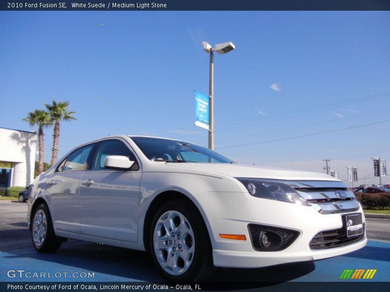 White Suede / Medium Light Stone 2010 Ford Fusion SE