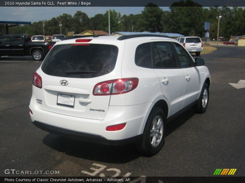 Pearl White / Beige 2010 Hyundai Santa Fe GLS