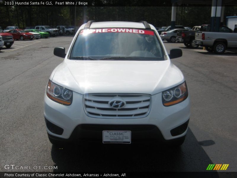 Pearl White / Beige 2010 Hyundai Santa Fe GLS