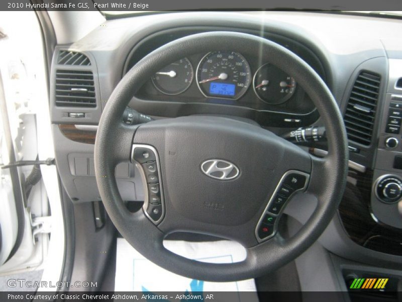 Pearl White / Beige 2010 Hyundai Santa Fe GLS