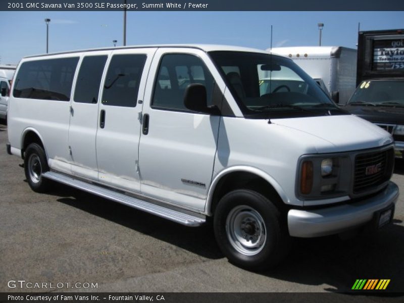 Summit White / Pewter 2001 GMC Savana Van 3500 SLE Passenger
