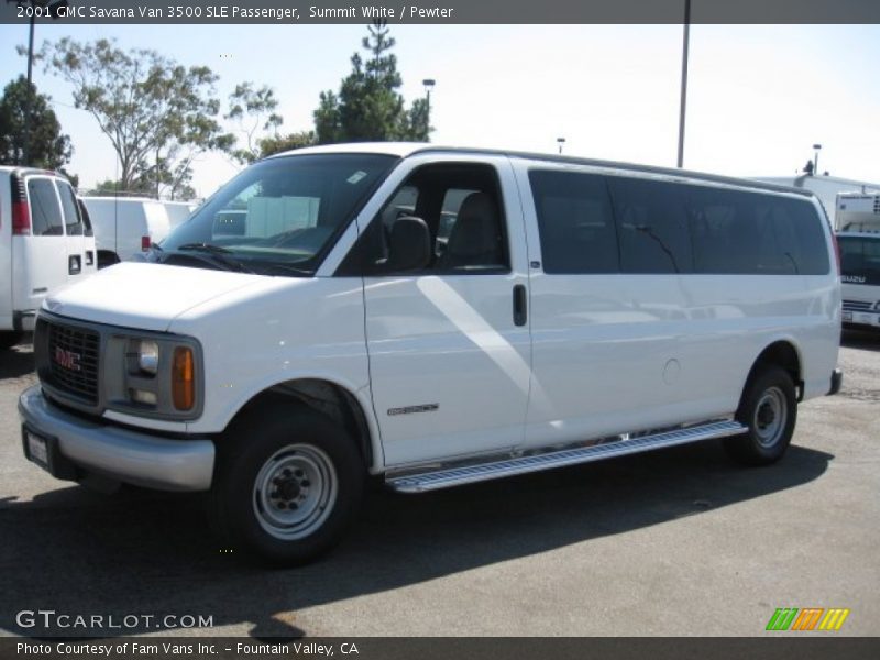 Summit White / Pewter 2001 GMC Savana Van 3500 SLE Passenger