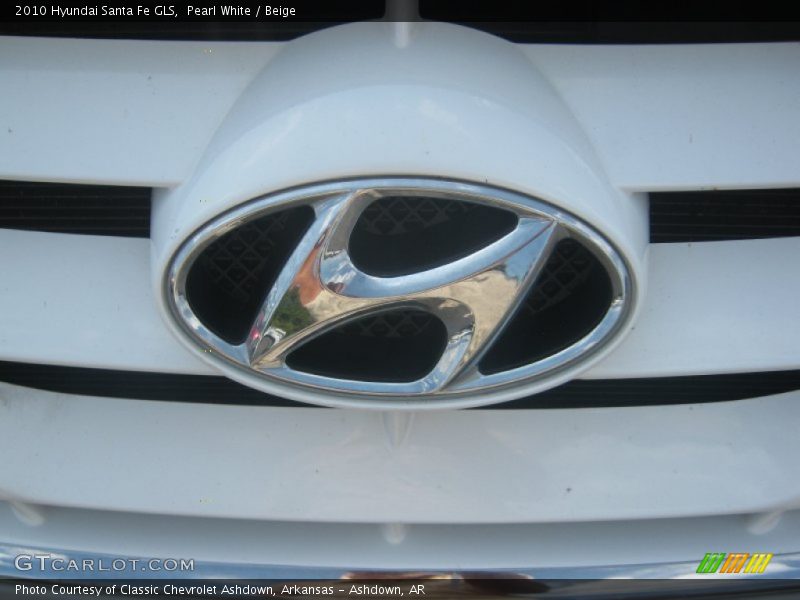 Pearl White / Beige 2010 Hyundai Santa Fe GLS