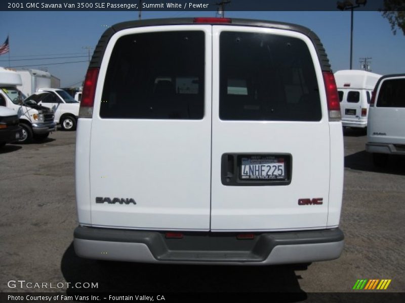 Summit White / Pewter 2001 GMC Savana Van 3500 SLE Passenger