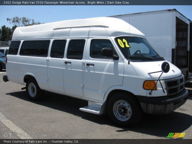 Bright White / Dark Slate Gray 2002 Dodge Ram Van 3500 Passenger Wheelchair Access