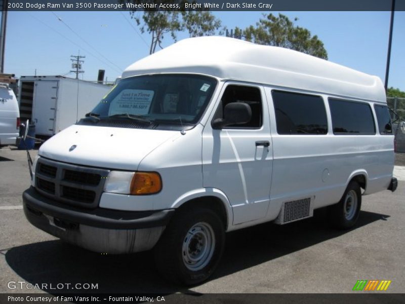 Bright White / Dark Slate Gray 2002 Dodge Ram Van 3500 Passenger Wheelchair Access