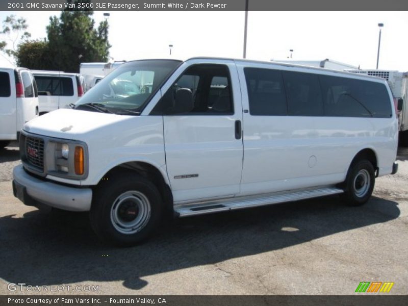 Summit White / Dark Pewter 2001 GMC Savana Van 3500 SLE Passenger
