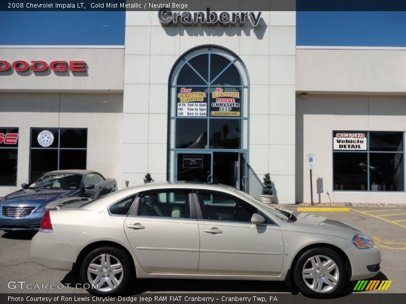 Gold Mist Metallic / Neutral Beige 2008 Chevrolet Impala LT